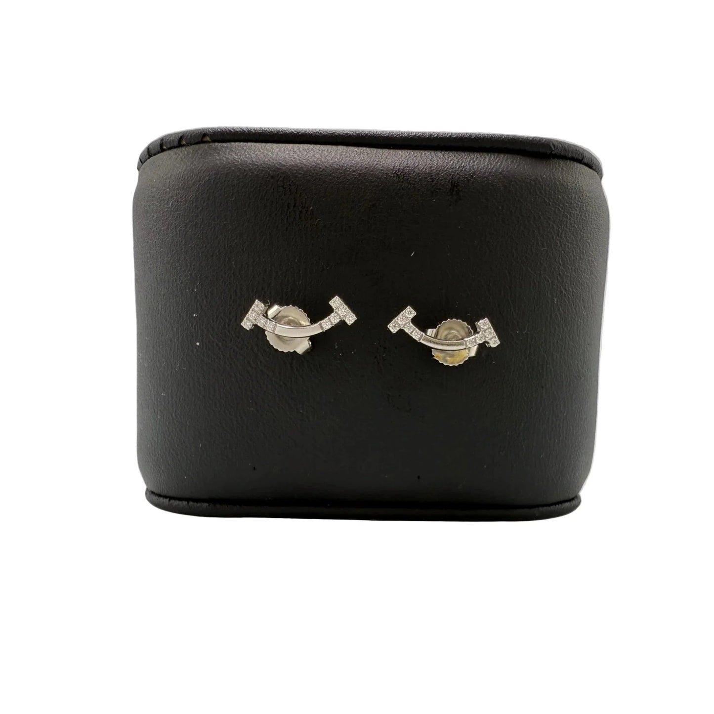 Tiffany & Company 18K T Smile Diamond Mini Luxury Earrings