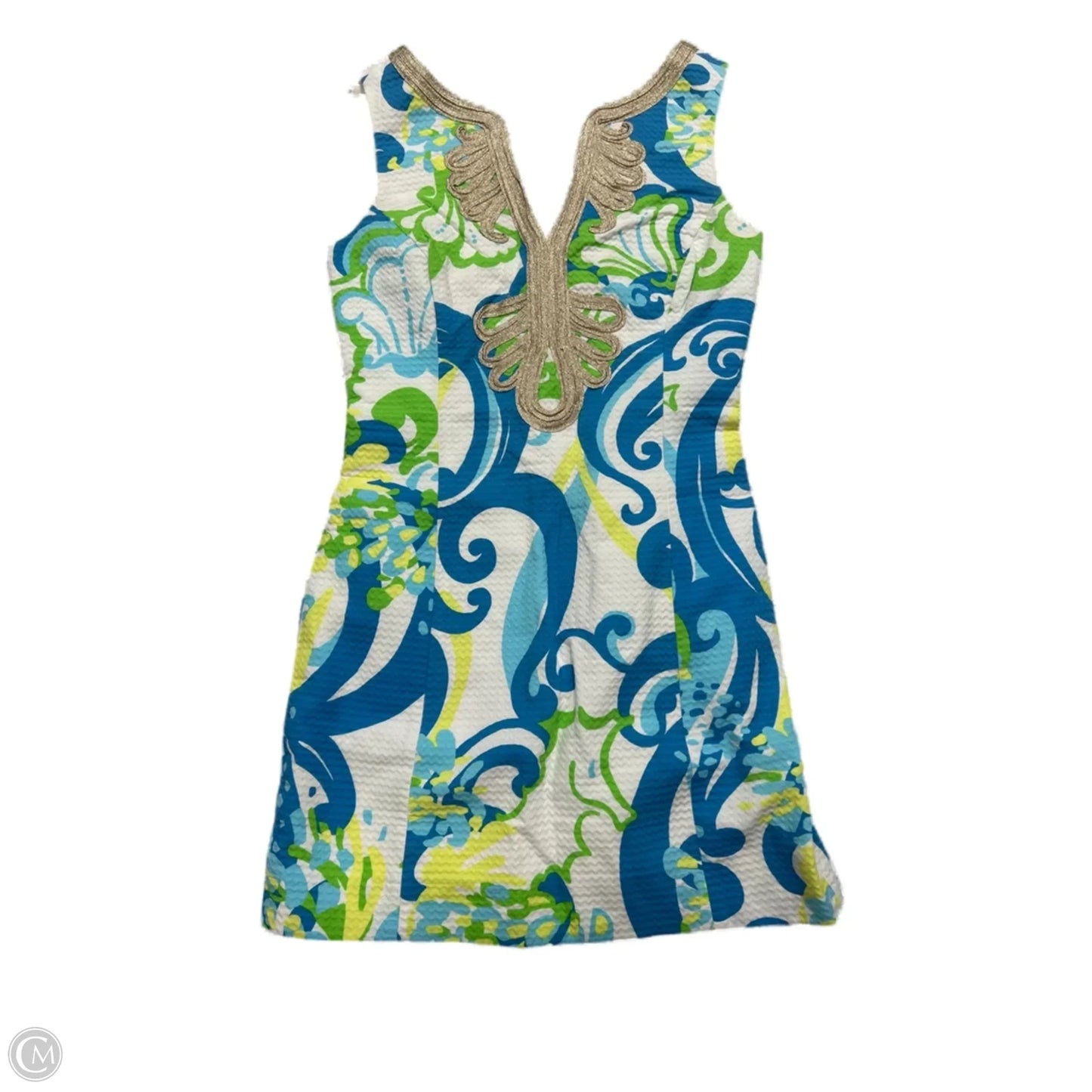 Dress Designer By Lilly Pulitzer In Green & White, Size: S