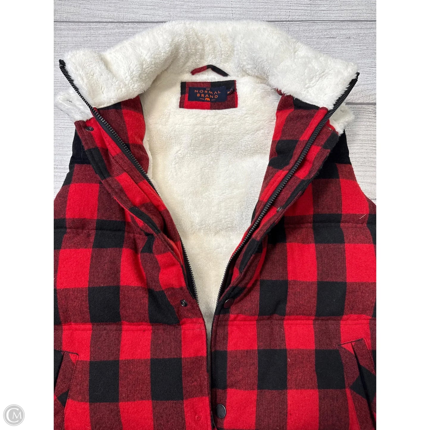 Vest Fleece By The Normal Brand In Black & Red, Size: M