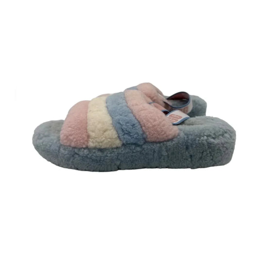 Slippers Designer By UGG In Blue & Pink, Size: 10