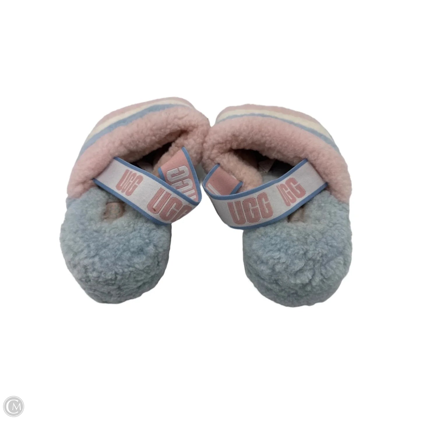 Slippers Designer By UGG In Blue & Pink, Size: 10