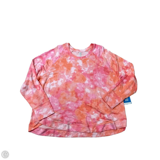 Athletic Top Long Sleeve Crewneck By Athleta In Tie Dye Print, Size: 2x
