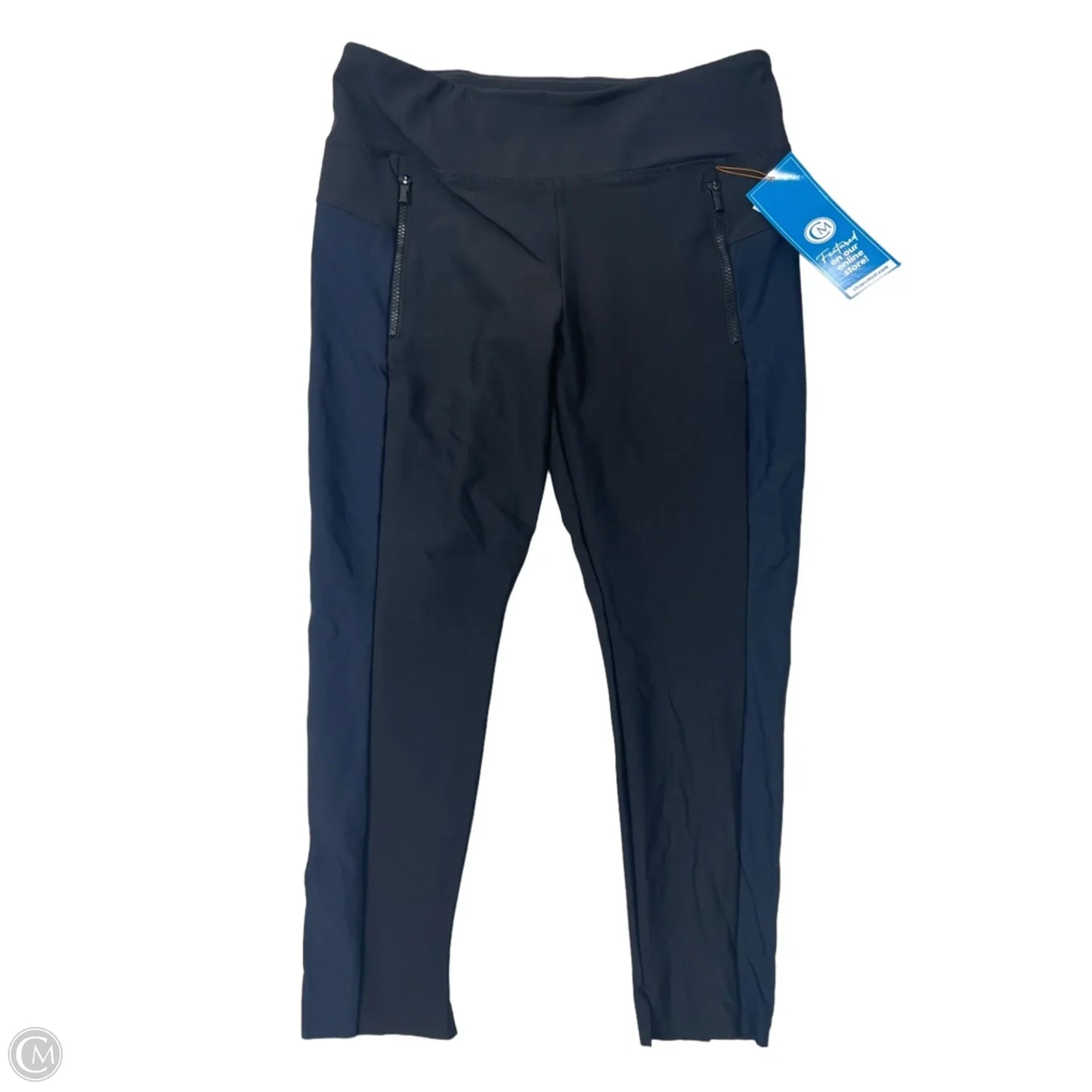 Athletic Leggings By Athleta In Black & Blue, Size: Lp