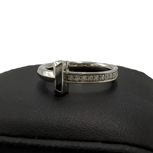 Tiffany and Company 18K T1 Diamond Luxury Ring, Size: 6.5