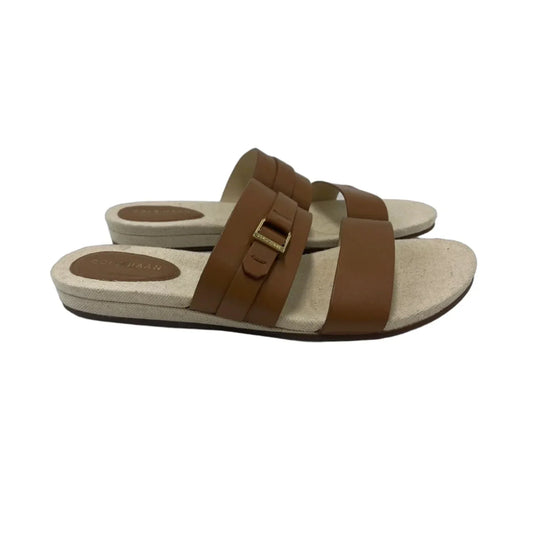 Sandals Designer By Cole-Haan In Brown & Cream, Size: 7.5