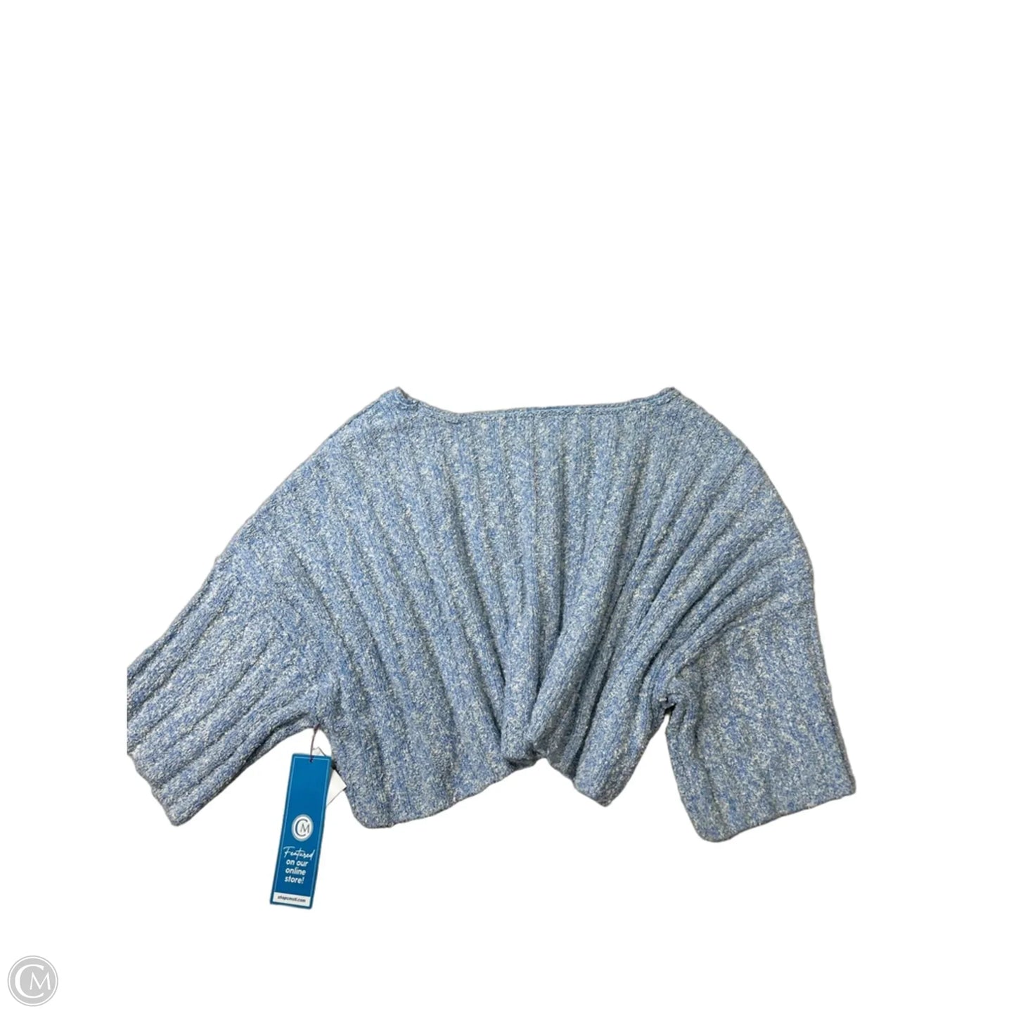 Sweater Short Sleeve By Free People In Blue & White, Size: M
