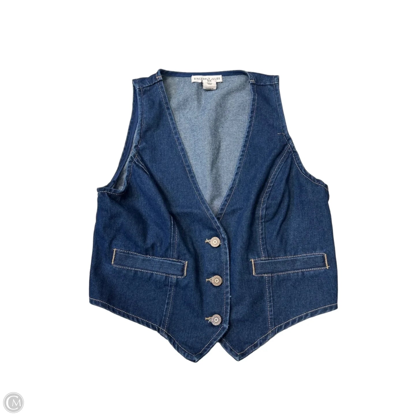 Top Sleeveless By Sincerely Jules In Blue Denim, Size: M