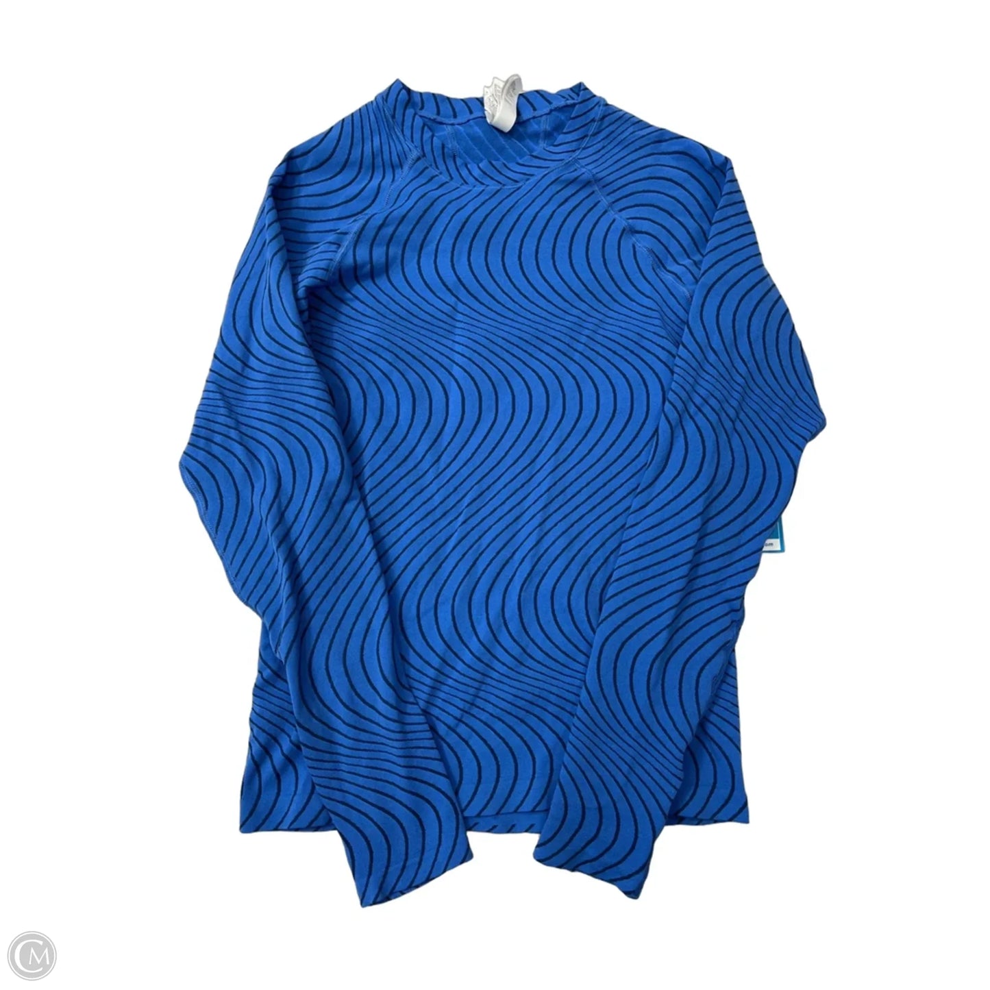 Athletic Top Long Sleeve Crewneck By Athleta In Black & Blue, Size: S