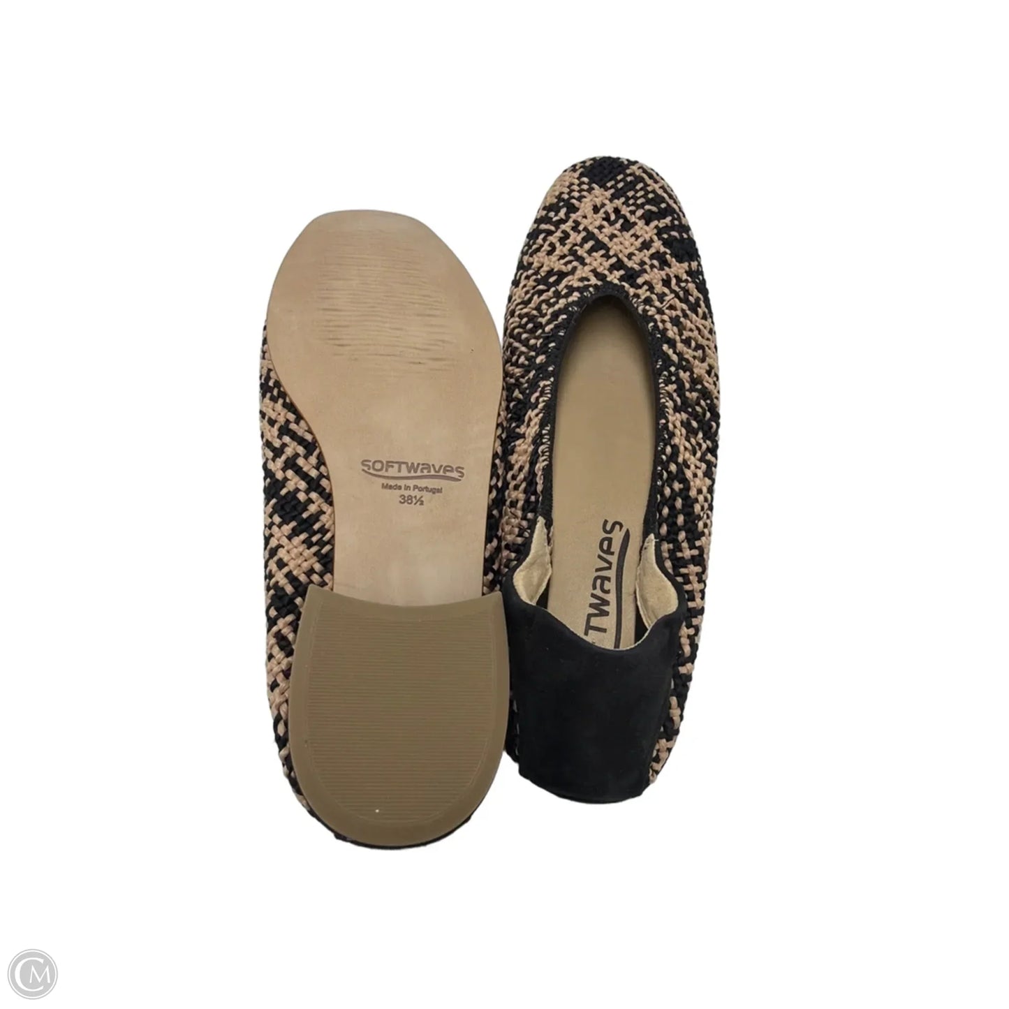 Shoes Flats By Softwaves In Black & Cream, Size: 8.5