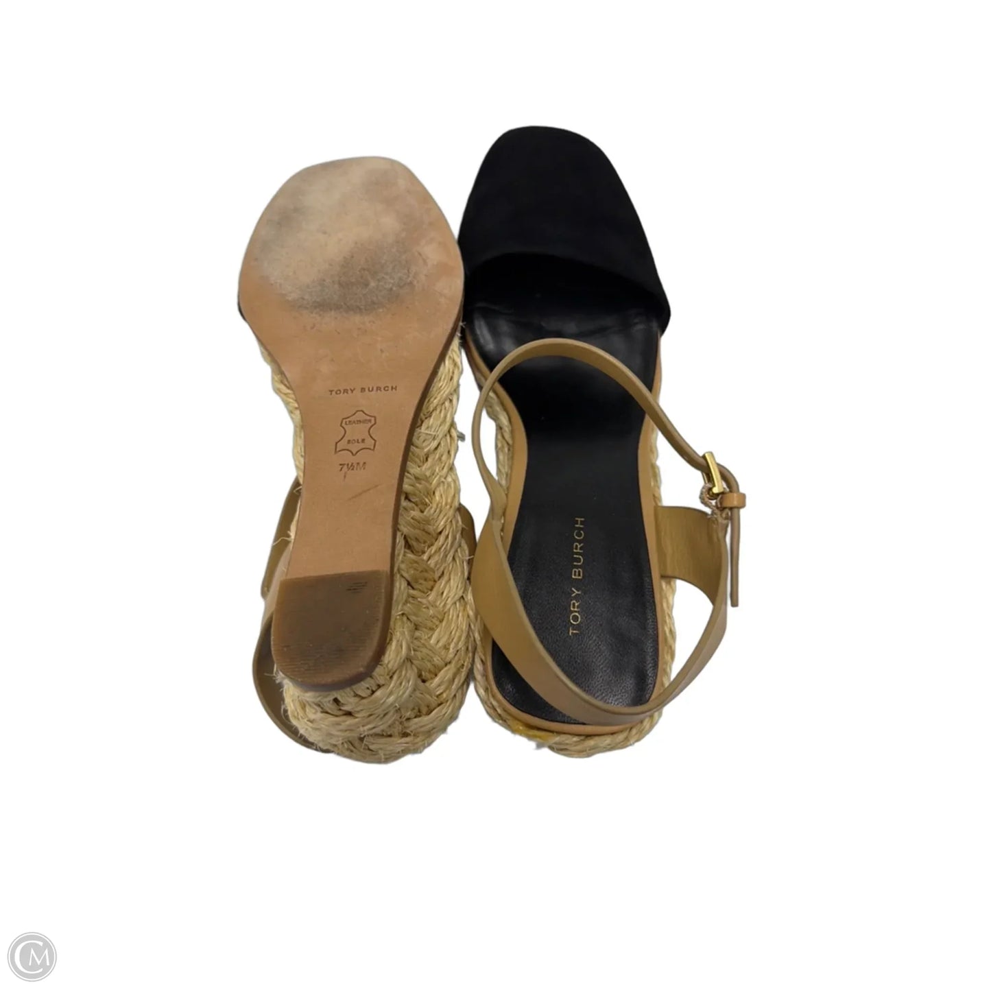 Shoes Designer By Tory Burch In Black & Tan, Size: 7.5