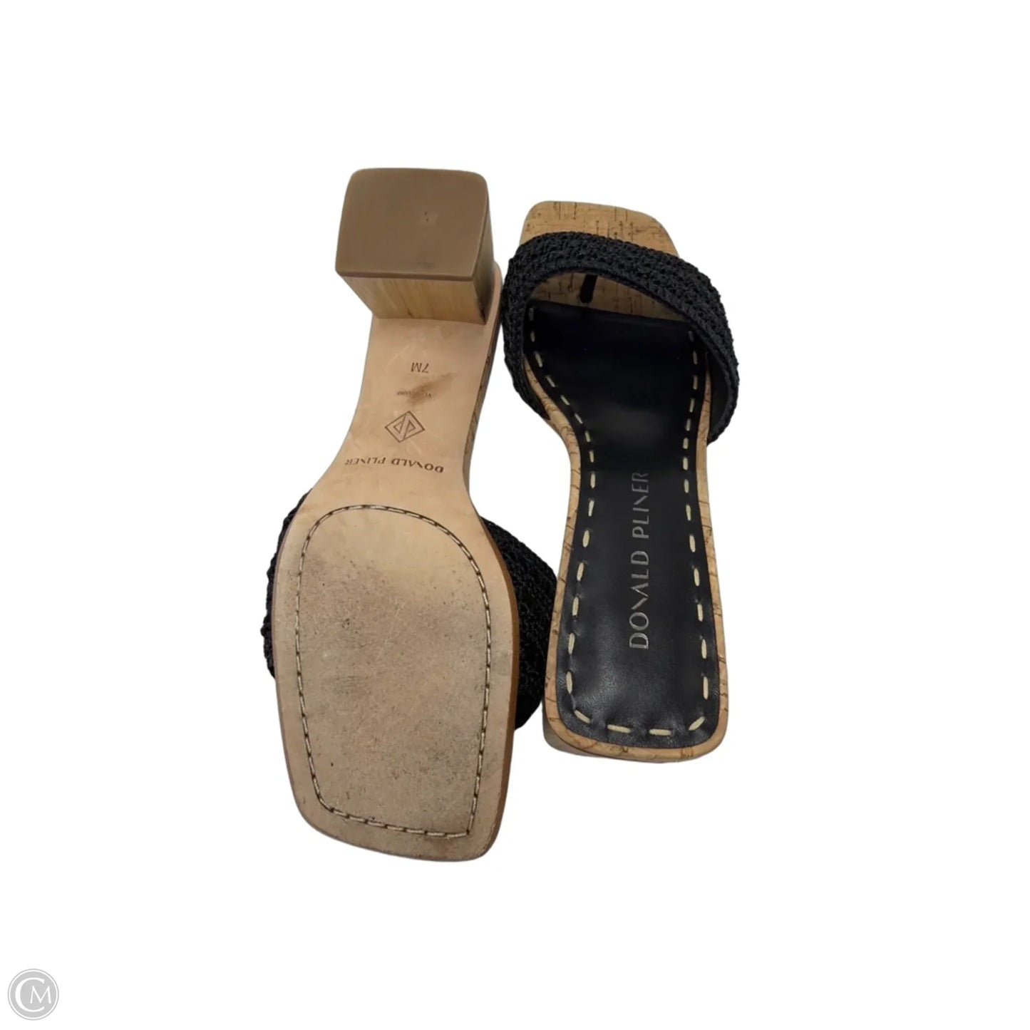 Shoes Heels Block By Donald Pliner In Black & Cream, Size: 7