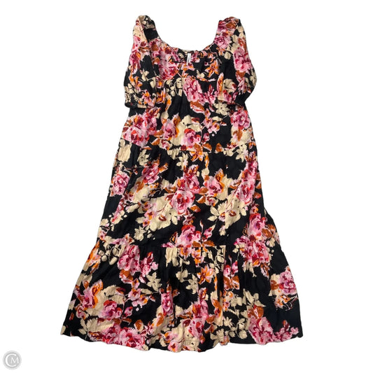 Dress Casual Maxi By Anthropologie In Black & Pink, Size: M
