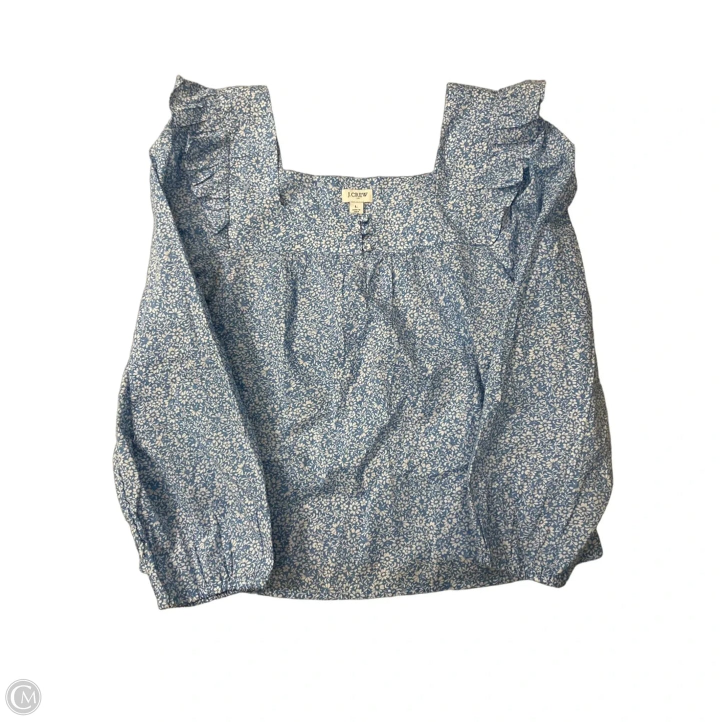 New! Top Long Sleeve By J. Crew In Blue & White, Size: L