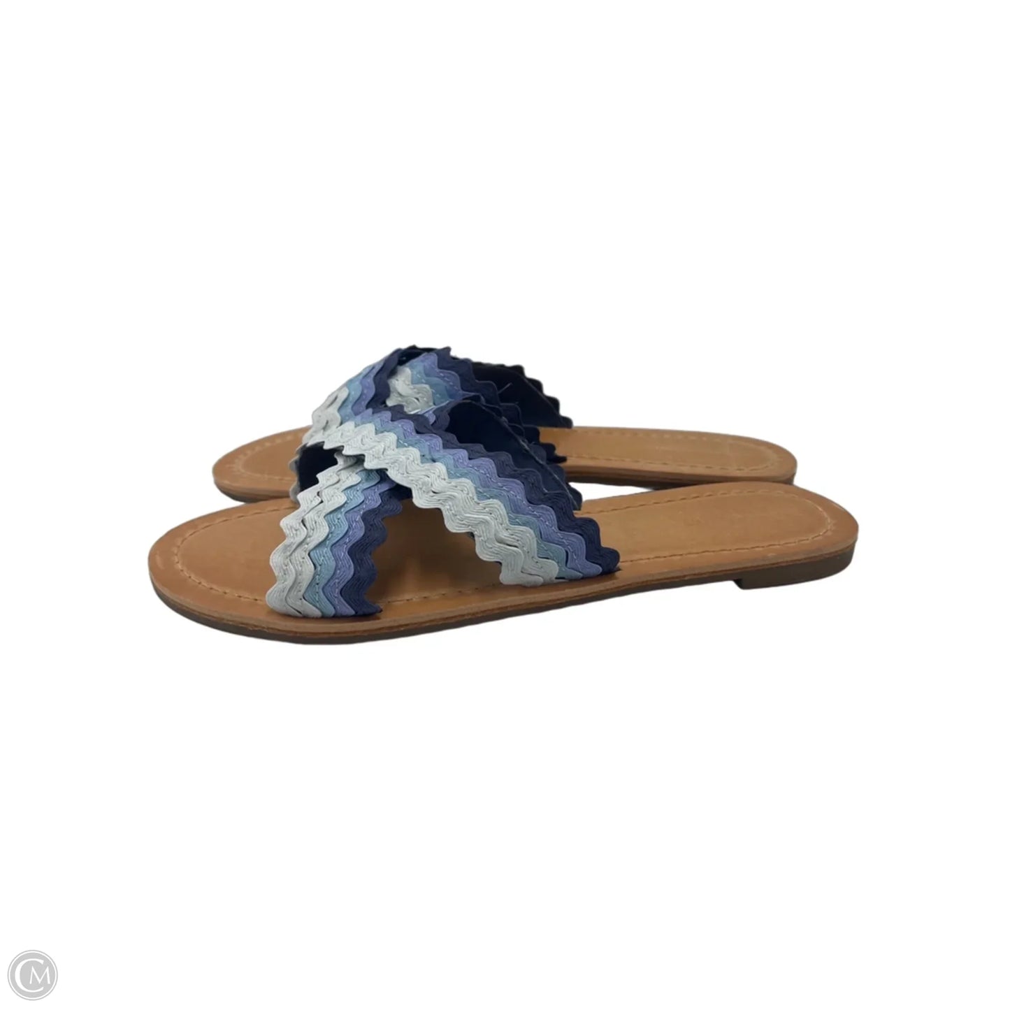 New! Sandals Flats By Draper James In Blue & White, Size: 8.5