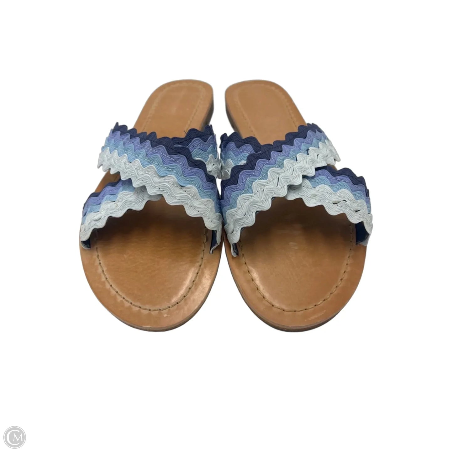 New! Sandals Flats By Draper James In Blue & White, Size: 8.5