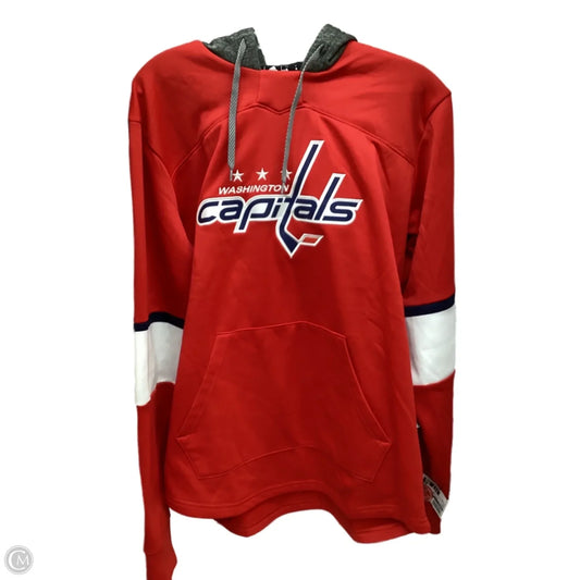 Athletic Sweatshirt Hoodie By Adidas In Red, Size: M