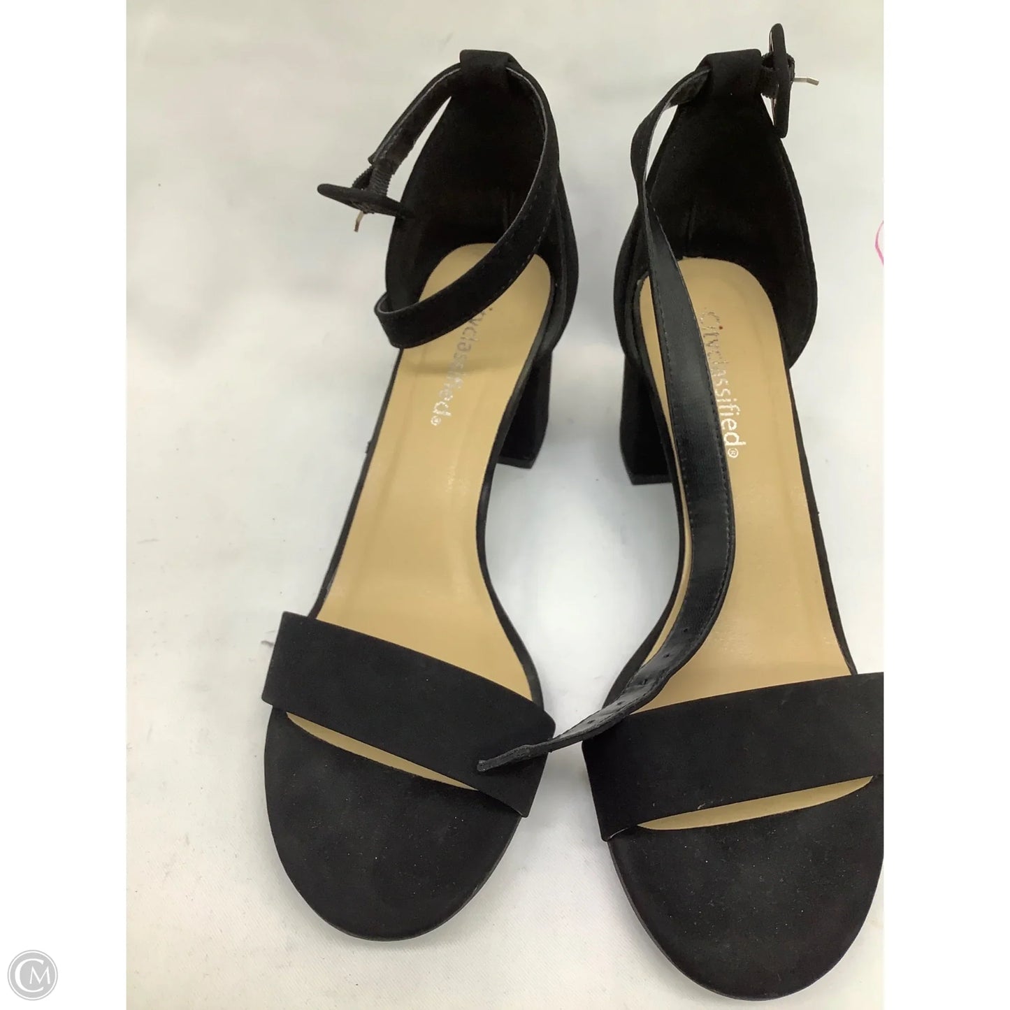 Sandals Heels Block By City Classified In Black, Size: 8.5