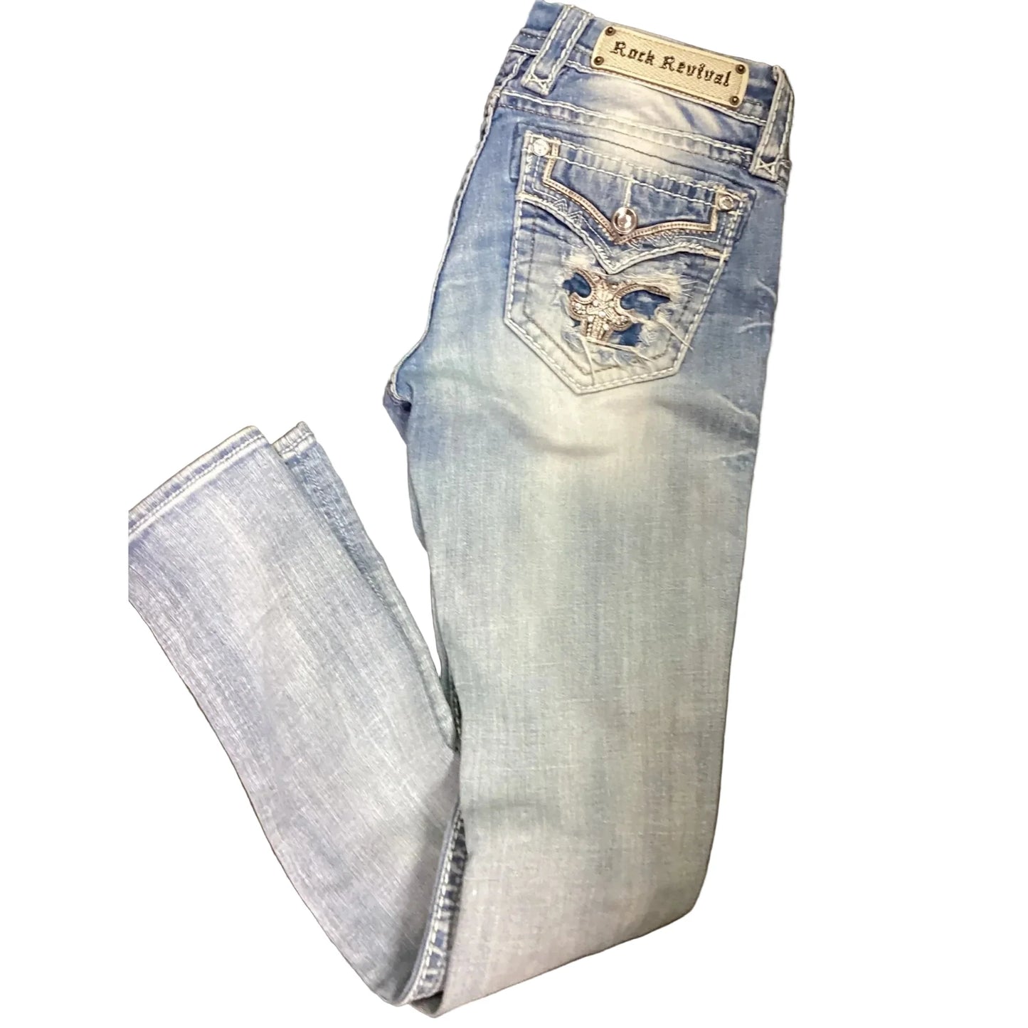 Jeans Skinny By Rock Revival In Blue Denim, Size: 4 (26)