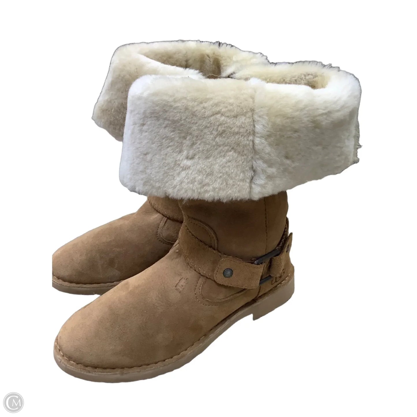 Boots Designer By Ugg In Brown, Size: 10