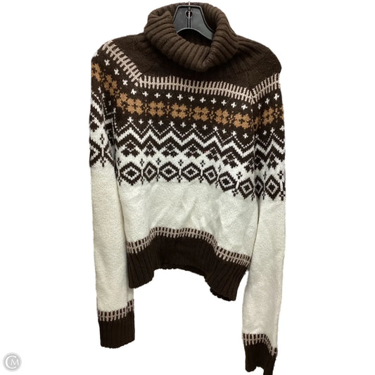 Sweater By American Eagle In Brown & Cream, Size: Xl