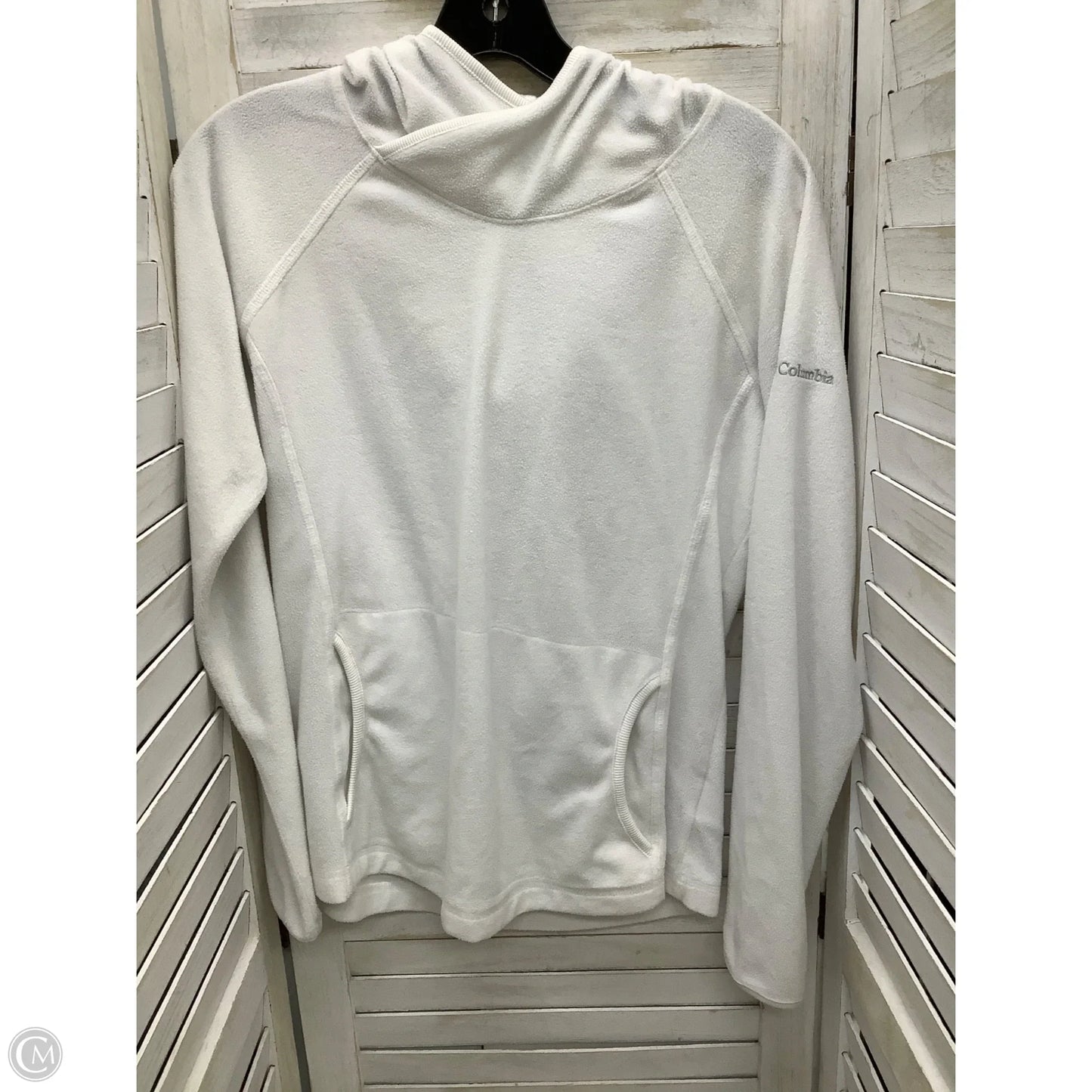 Athletic Top Long Sleeve Hoodie By Columbia In White, Size: S