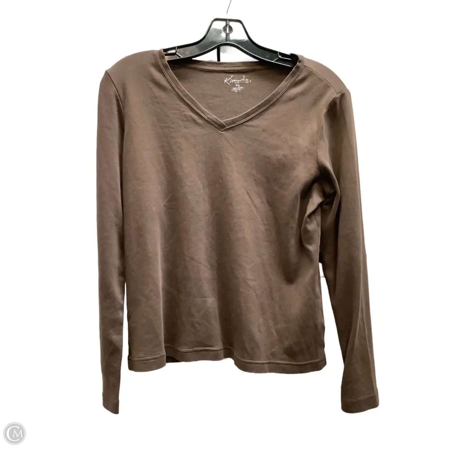 Top Long Sleeve By Kim Rogers In Brown, Size: Sp