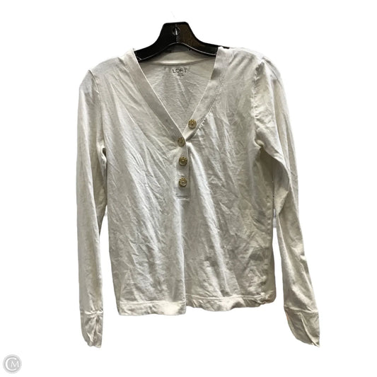 Top Long Sleeve By Loft In Ivory, Size: S
