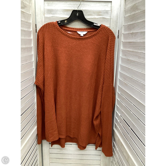 Top Long Sleeve By Time And Tru In Brown, Size: L