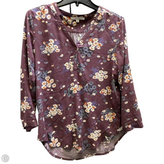 Blouse Long Sleeve By Fun 2 Fun In Floral Print, Size: S