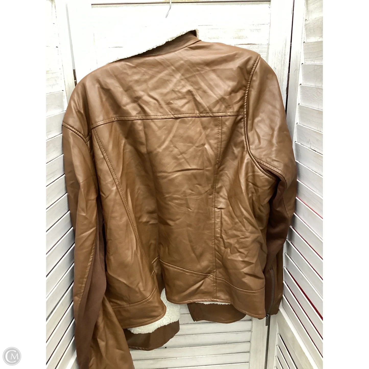 Jacket Leather By Torrid In Brown, Size: 2x