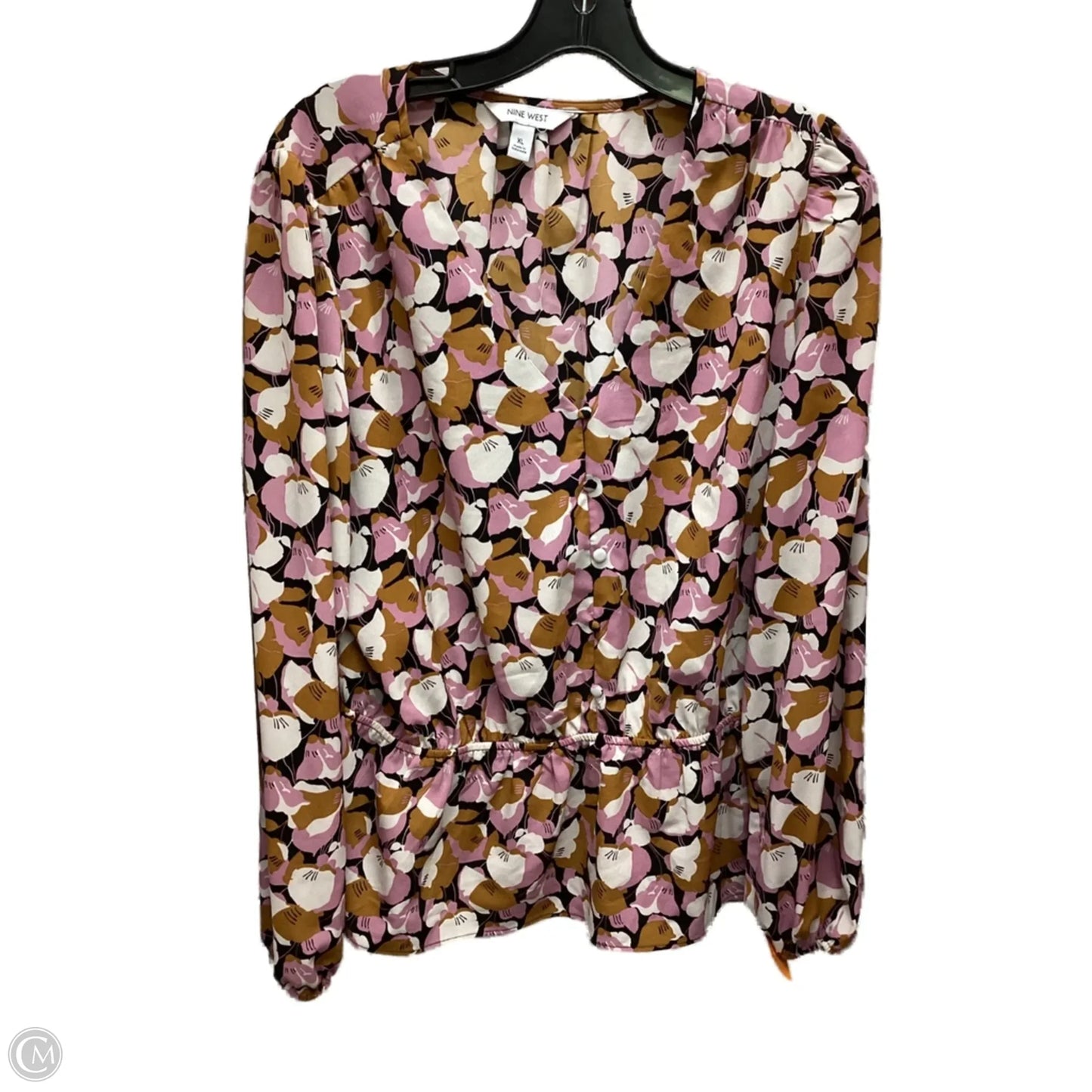 Top Long Sleeve By Nine West Apparel In Floral Print, Size: Xl