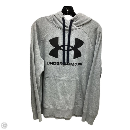 Sweatshirt Hoodie By Under Armour In Grey, Size: L