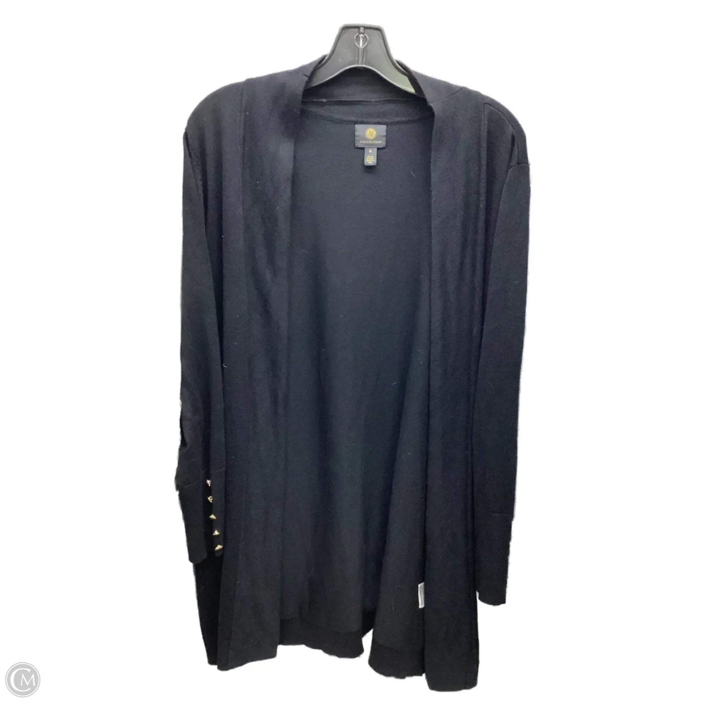 Cardigan By Jm Collections In Black, Size: Xl