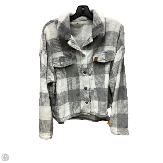 Jacket Fleece By Simply Southern In Grey & White, Size: Xl