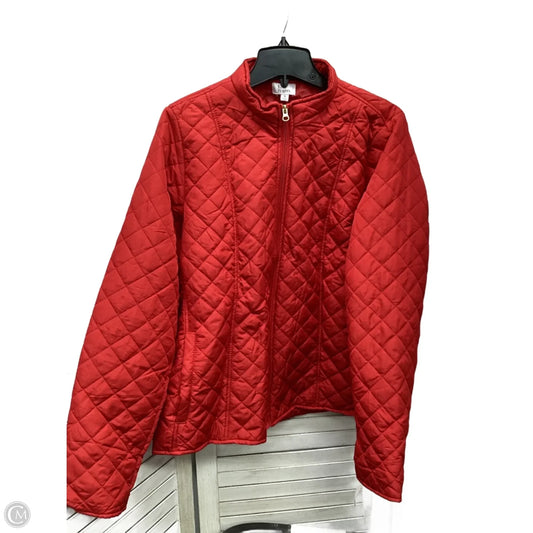 Jacket Windbreaker By Kim Rogers In Red, Size: Xl