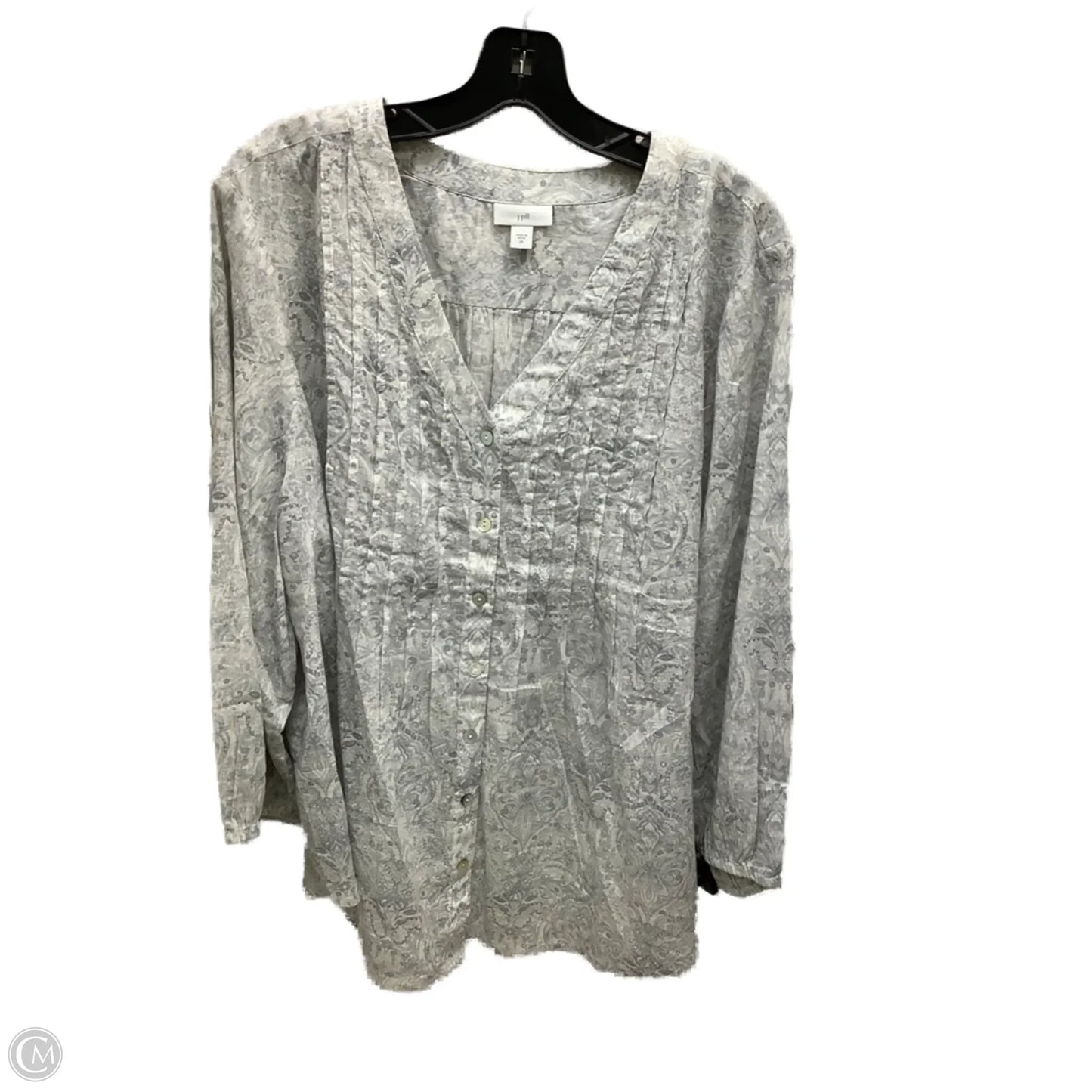 Top Long Sleeve By J. Jill In Paisley Print, Size: 2x