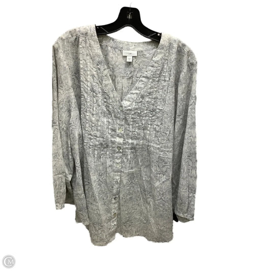 Top Long Sleeve By J. Jill In Paisley Print, Size: 2x