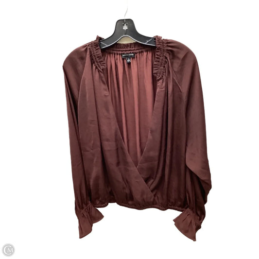 Blouse Long Sleeve By Banana Republic In Maroon, Size: M