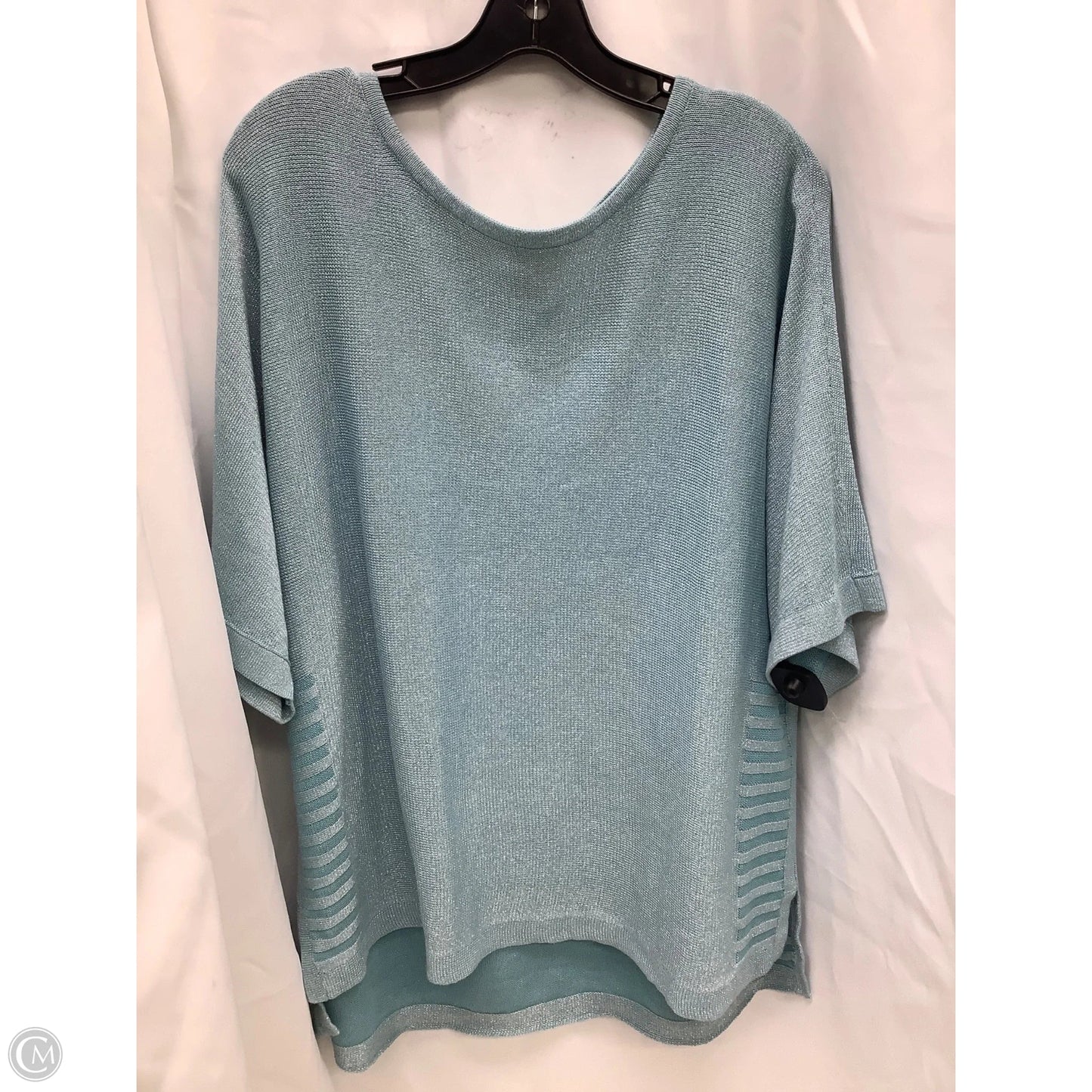 Top Short Sleeve By Chicos In Teal, Size: Xl