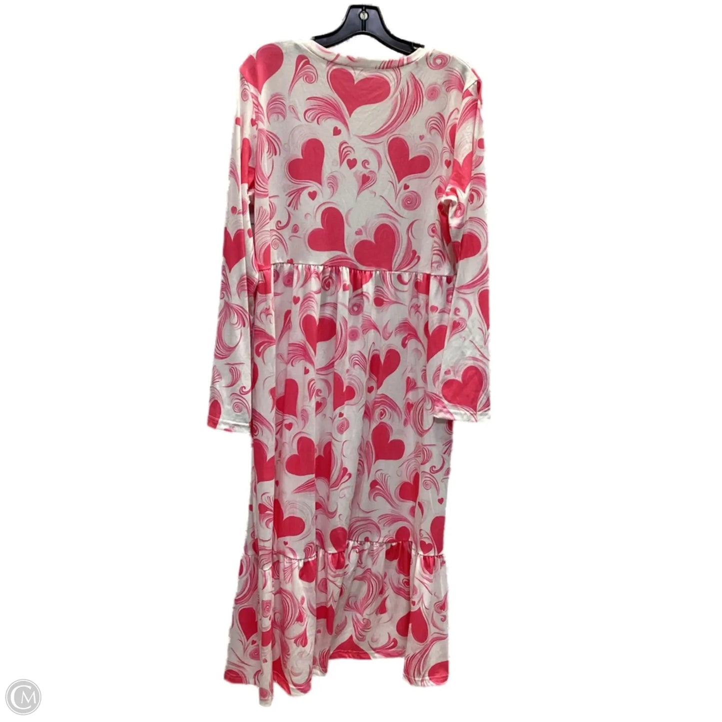 Dress Casual Maxi By Clothes Mentor In Pink & White, Size: L