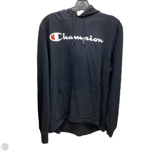 Sweatshirt Hoodie By Champion In Black, Size: M