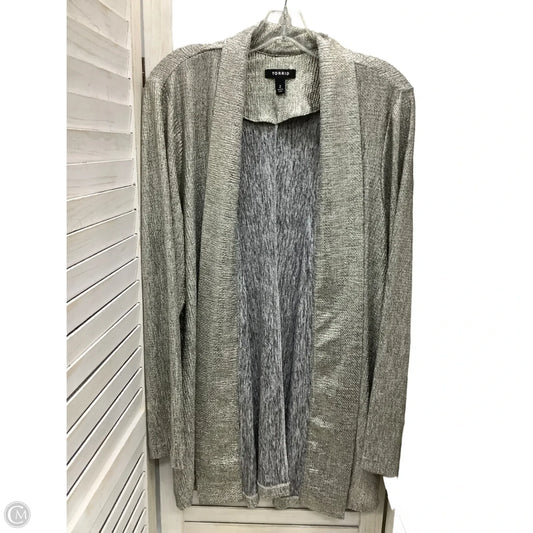 Cardigan By Torrid In Silver, Size: 2x