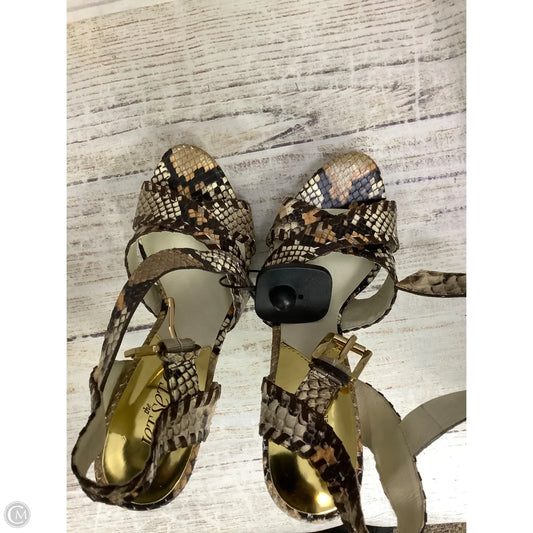 Sandals Heels Stiletto By Michael By Michael Kors In Snakeskin Print, Size: 7.5