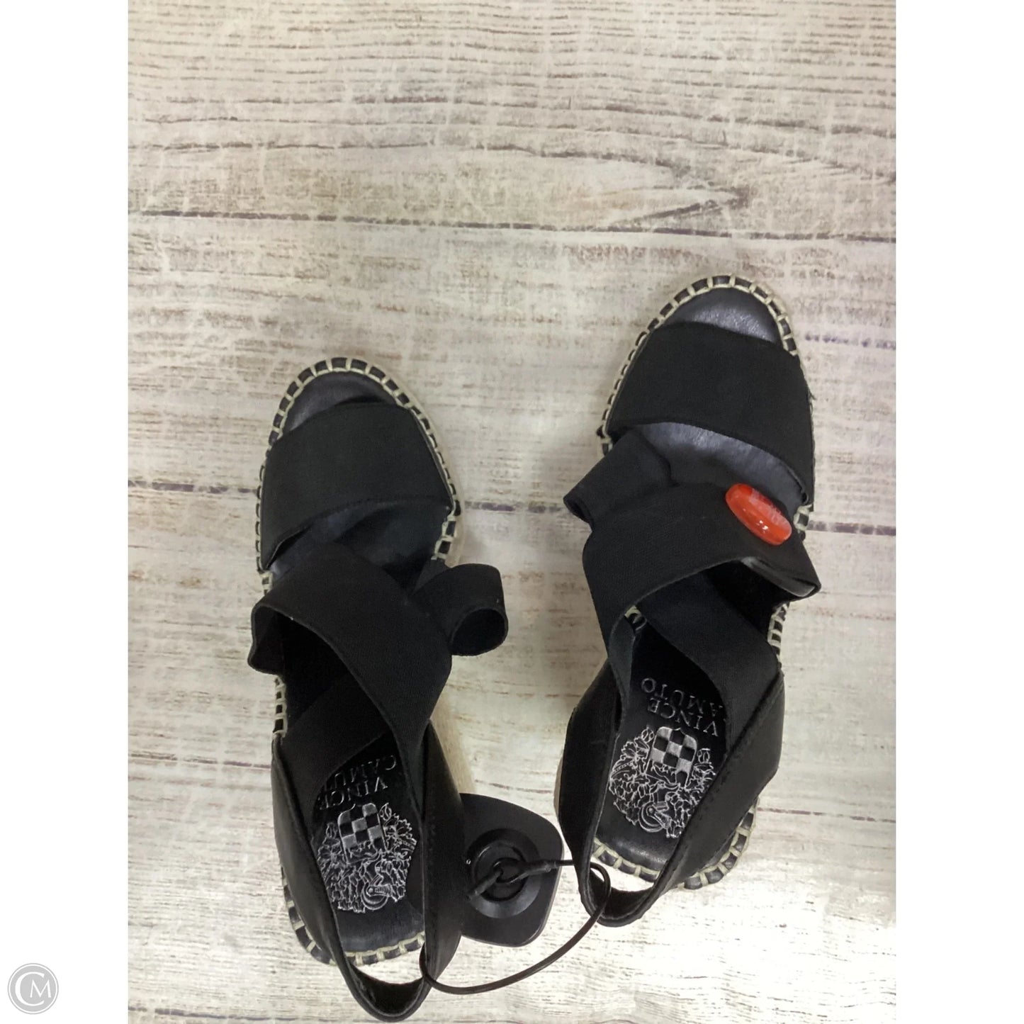 Sandals Heels Wedge By Vince Camuto In Black, Size: 6.5