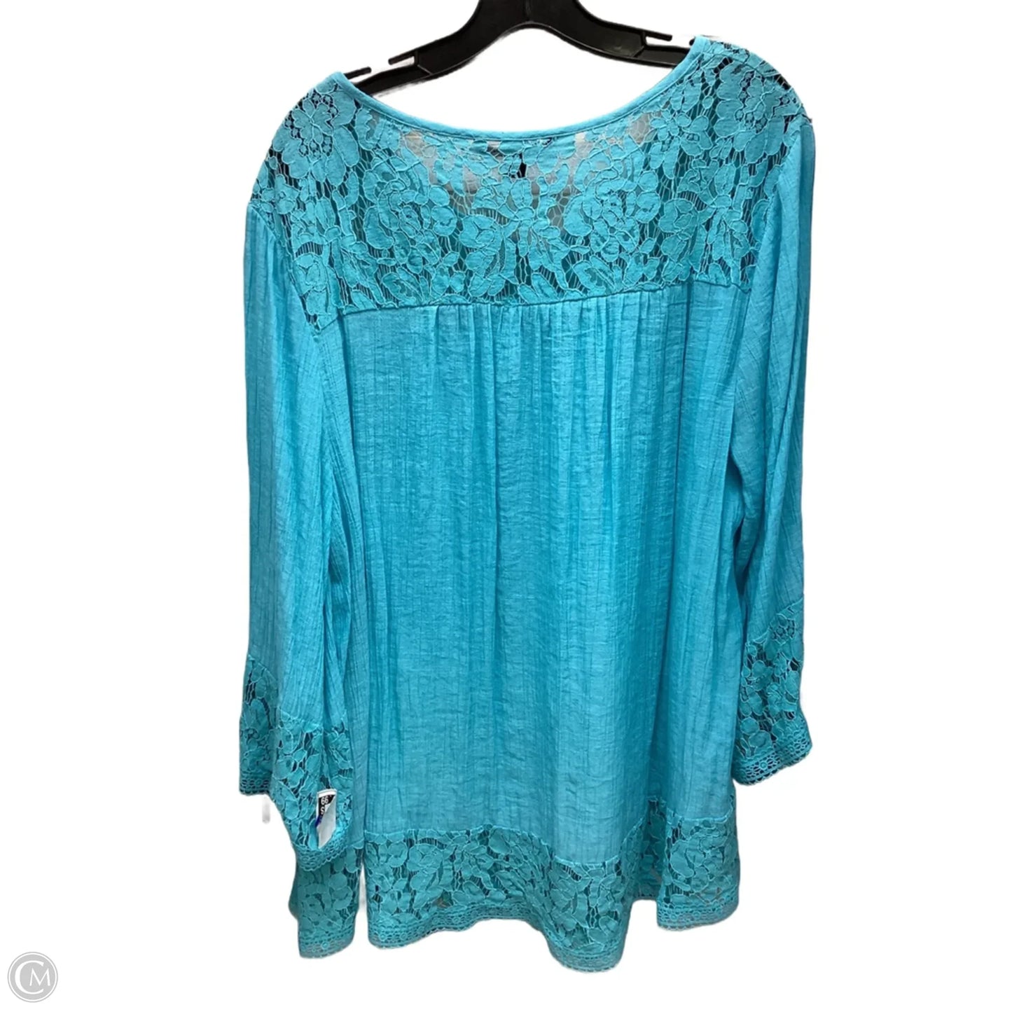 Top Long Sleeve By Zac And Rachel In Blue, Size: 2x