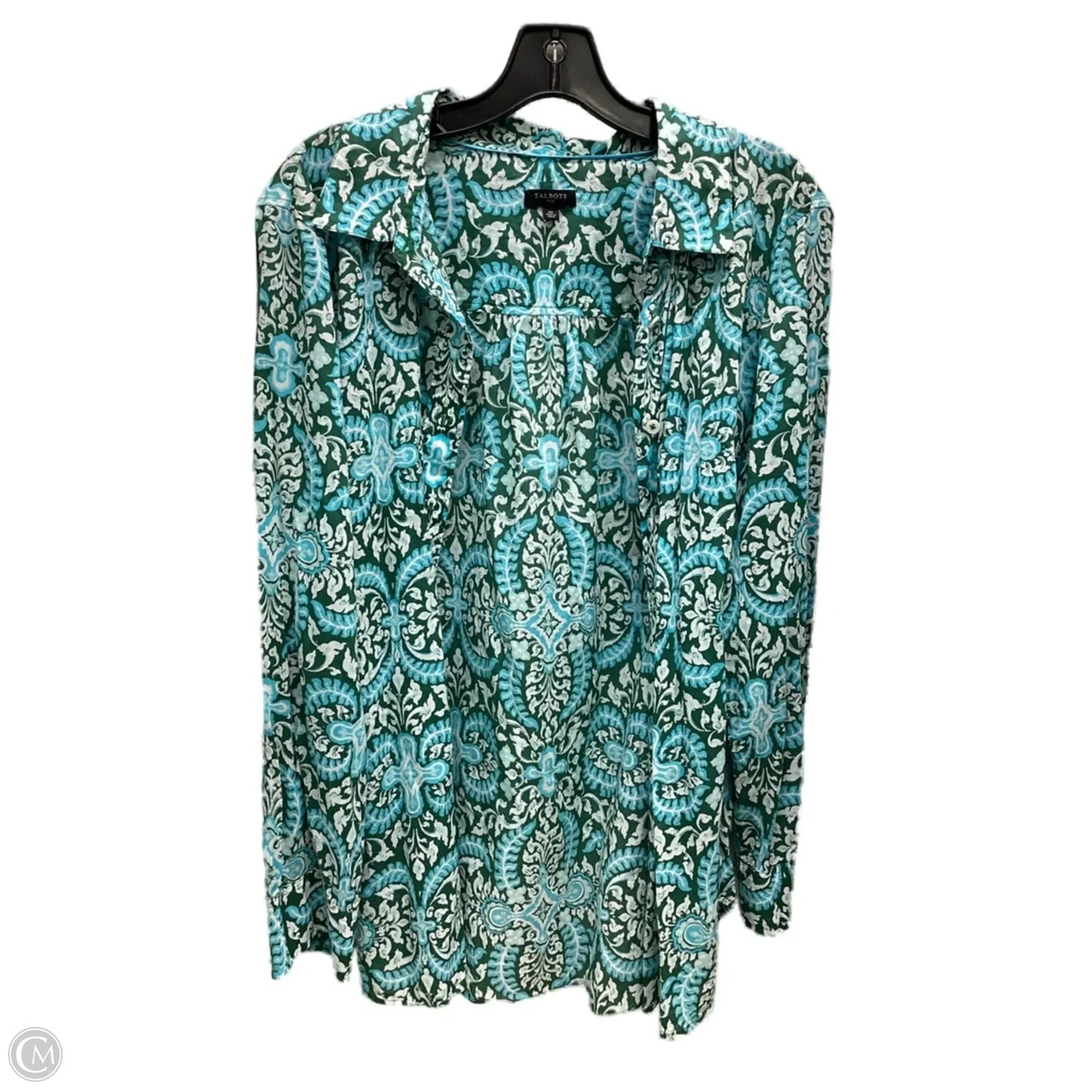 Top Long Sleeve By Talbots In Paisley Print, Size: 2x