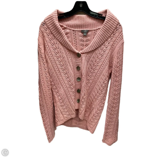 Sweater Cardigan By J. Jill In Pink, Size: M