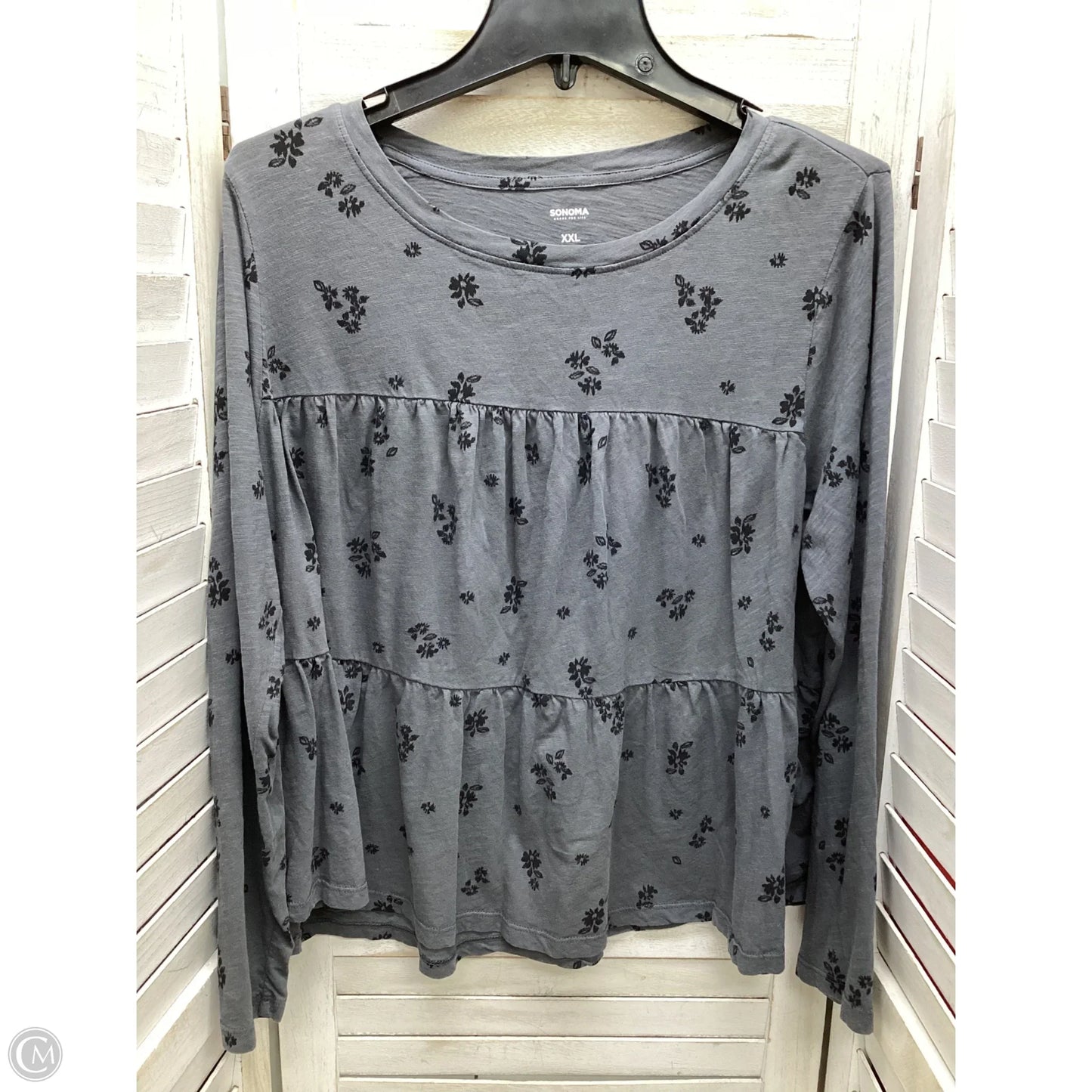 Top Long Sleeve By Sonoma In Floral Print, Size: Xxl