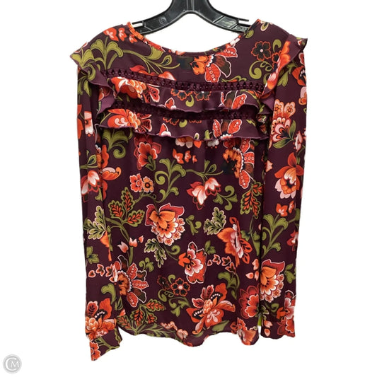 Blouse Long Sleeve By Loft In Floral Print, Size: M