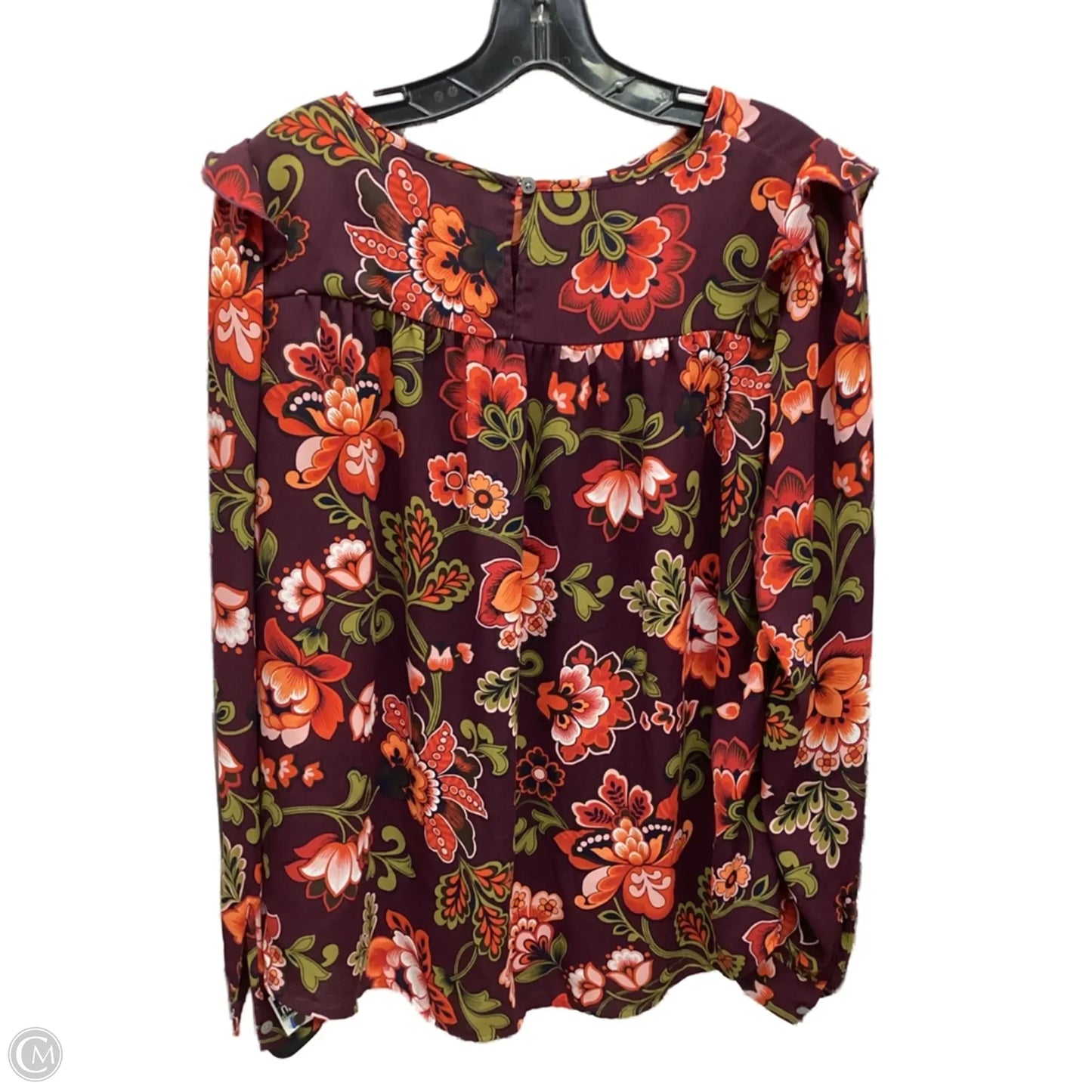 Blouse Long Sleeve By Loft In Floral Print, Size: M
